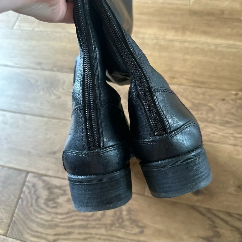 Sam Edelman Penny Leather Riding Boots Black Leather Sz 11 Wide Calf